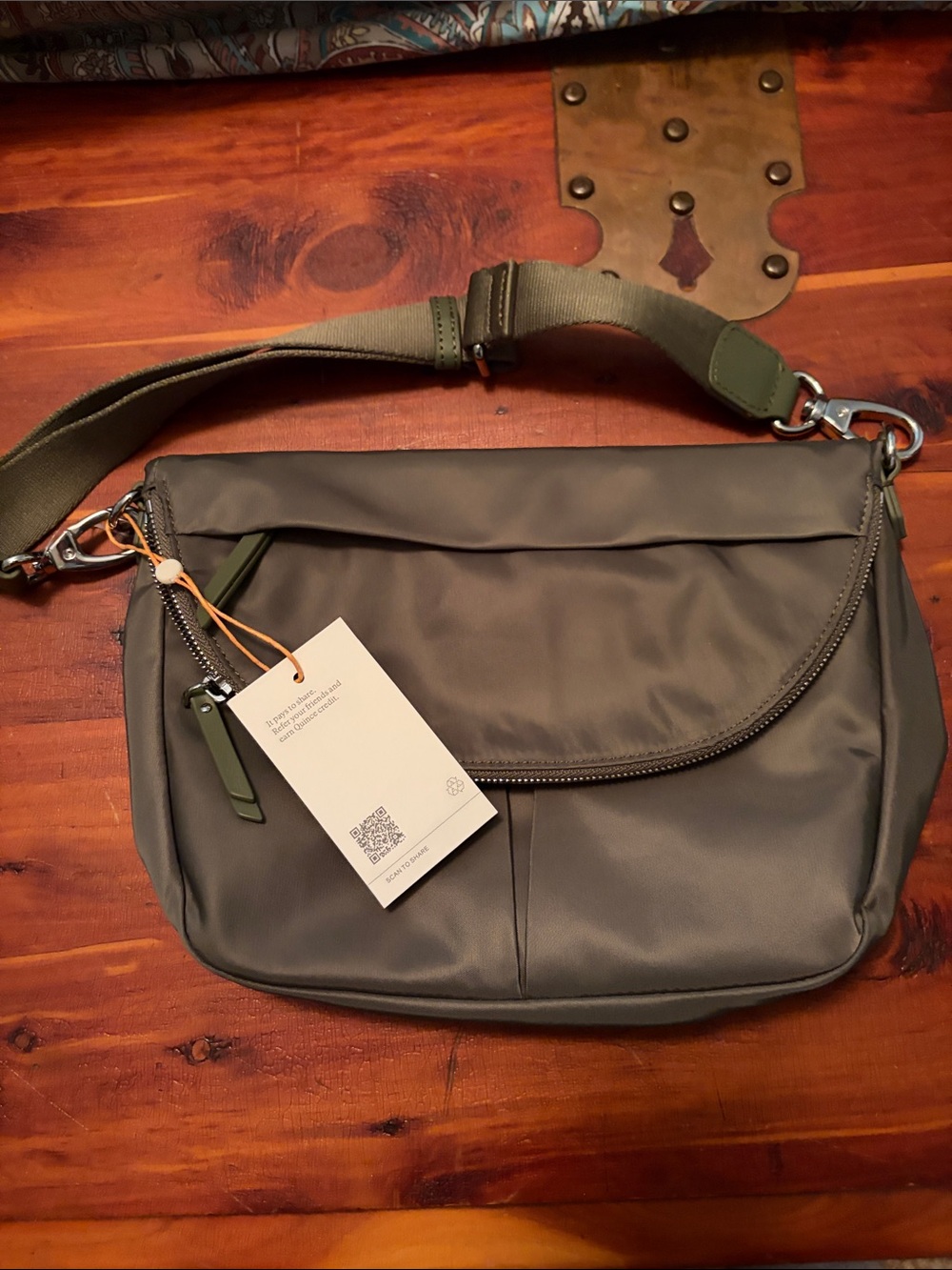 Quince Olive Green Crossbody Bag